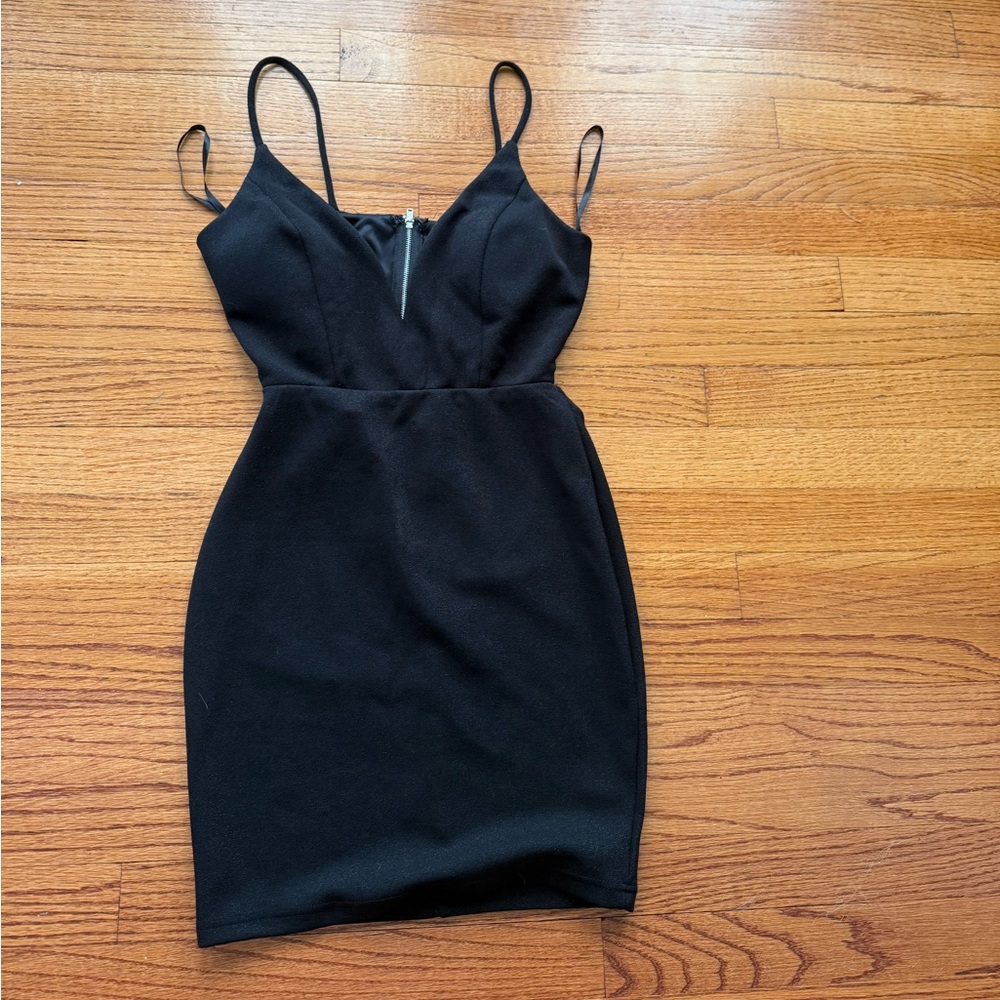 Windsor Black Spaghetti Strap Bodycon Mini Dress